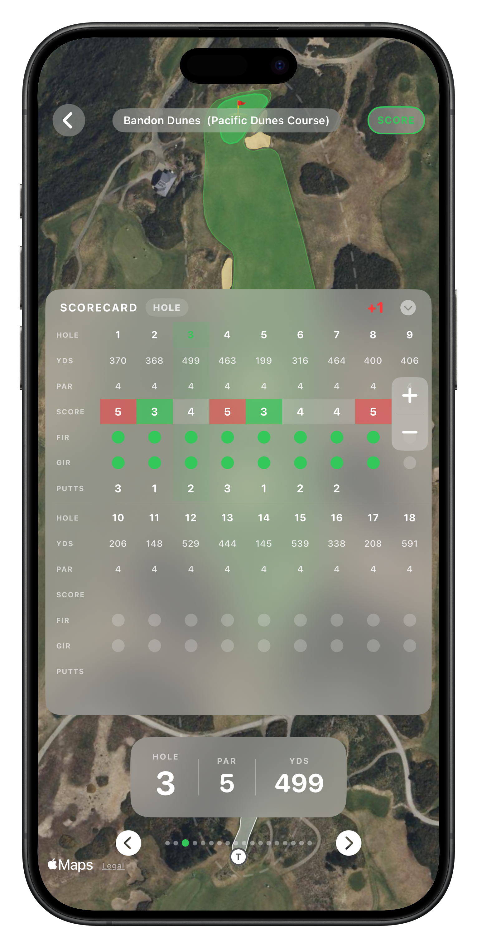 All holes overview for GPS round